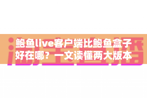 鲍鱼live客户端比鲍鱼盒子好在哪?一文读懂两大版本核心差异与选择建议 鲍鱼live客户端比鲍鱼盒子好在哪?一文读懂两大版本核心差异与选择建议