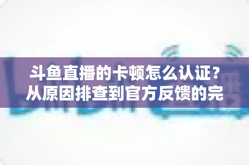 斗鱼直播的卡顿怎么认证？从原因排查到官方反馈的完整实用指南