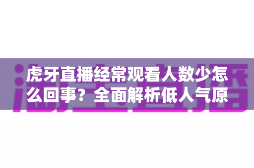 虎牙直播经常观看人数少怎么回事?全面解析低人气原因与提升技巧全指南 虎牙直播经常观看人数少怎么回事?全面解析低人气原因与提升技巧全指南