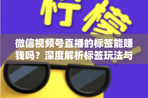 微信视频号直播的标签能赚钱吗？深度解析标签玩法与直播变现全攻略