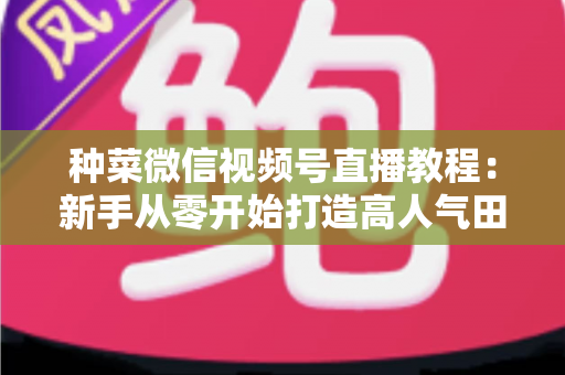 种菜微信视频号直播教程：新手从零开始打造高人气田园直播间的完整指南