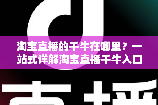 淘宝直播的千牛在哪里？一站式详解淘宝直播千牛入口、下载与使用全攻略