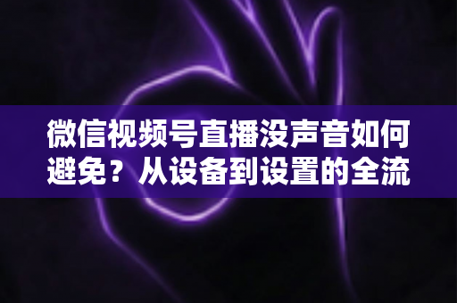 微信视频号直播没声音如何避免？从设备到设置的全流程静音预防实用指南