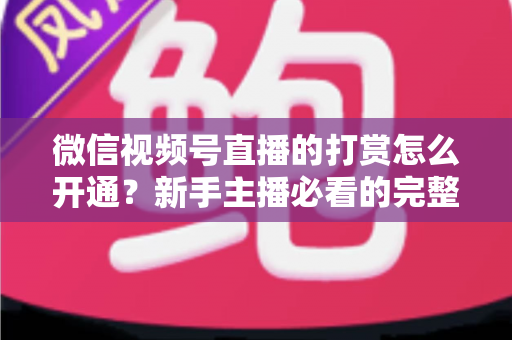 微信视频号直播的打赏怎么开通？新手主播必看的完整开通与变现攻略
