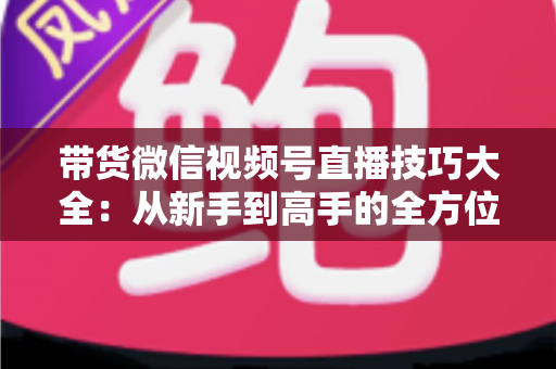 带货微信视频号直播技巧大全：从新手到高手的全方位实战指南