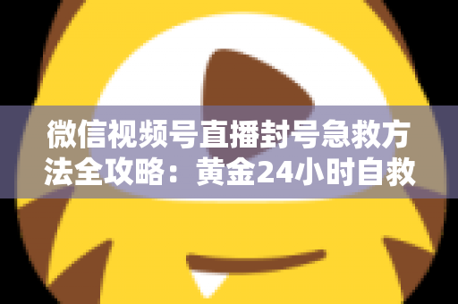 微信视频号直播封号急救方法全攻略：黄金24小时自救指南，助你快速恢复直播权限