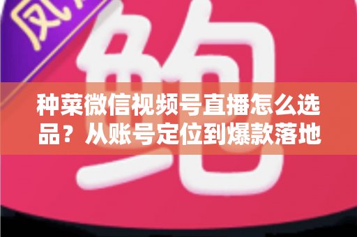 种菜微信视频号直播怎么选品？从账号定位到爆款落地的全流程实战指南