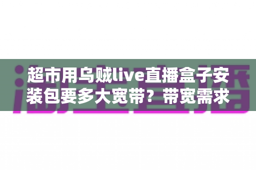 超市用乌贼live直播盒子安装包要多大宽带？带宽需求全解析与实用选配指南
